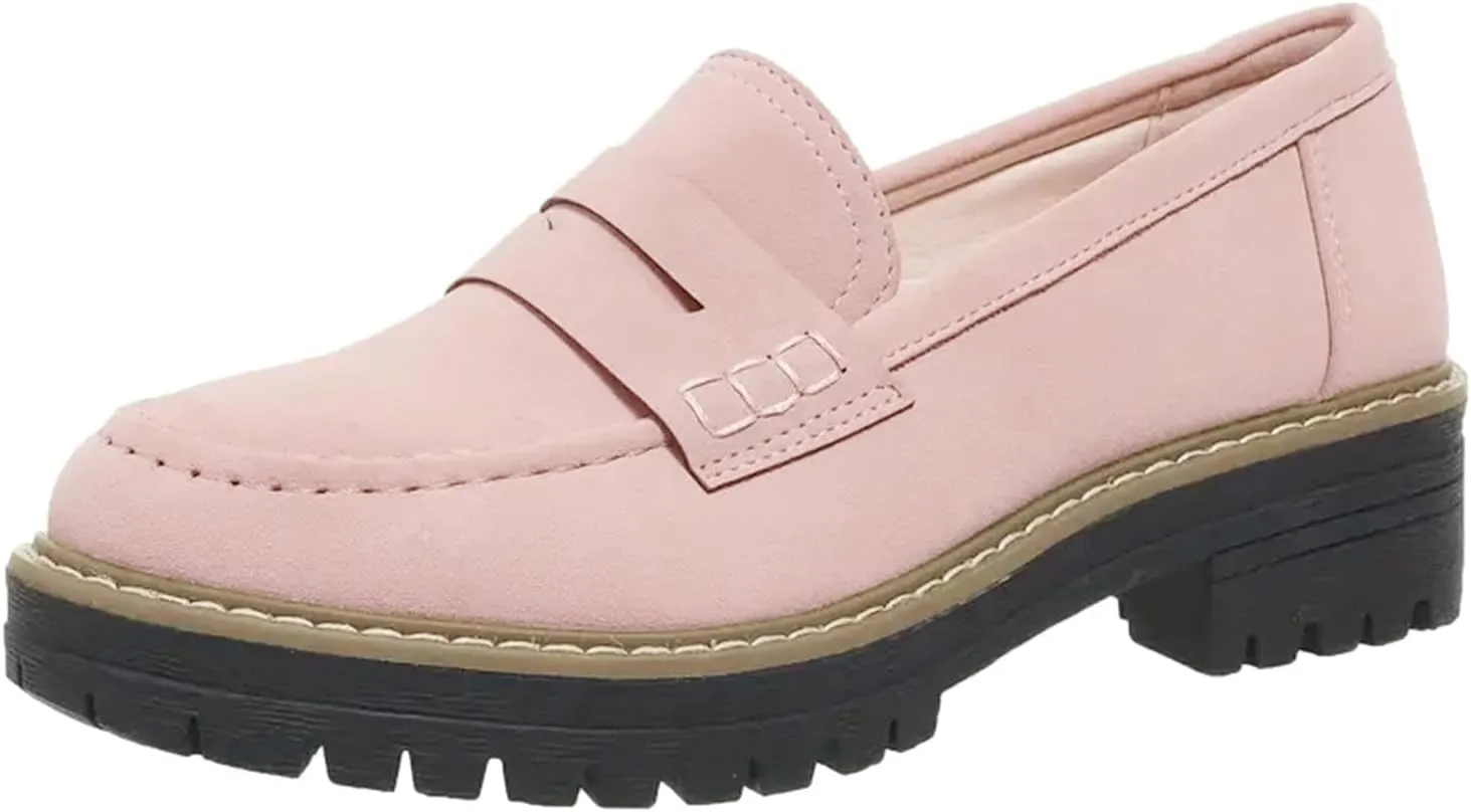 2025 Orthopedic Platform Loafers, Comfort Work Loafers Platform Shoes, Womens Round Toe Walking Shoe, Slip on Shoes,Orthoture womens shoes