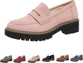 2025 Orthopedic Platform Loafers, Comfort Work Loafers Platform Shoes, Womens Round Toe Walking Shoe, Slip on Shoes,Orthoture womens shoes