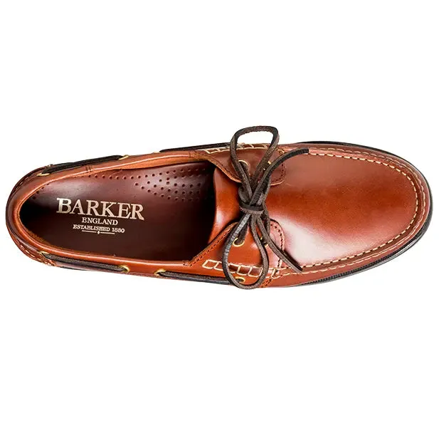 40% OFF BARKER Wallis Deck Shoes - Mens - Brown Oiled Calf UK 10 / Euro 44