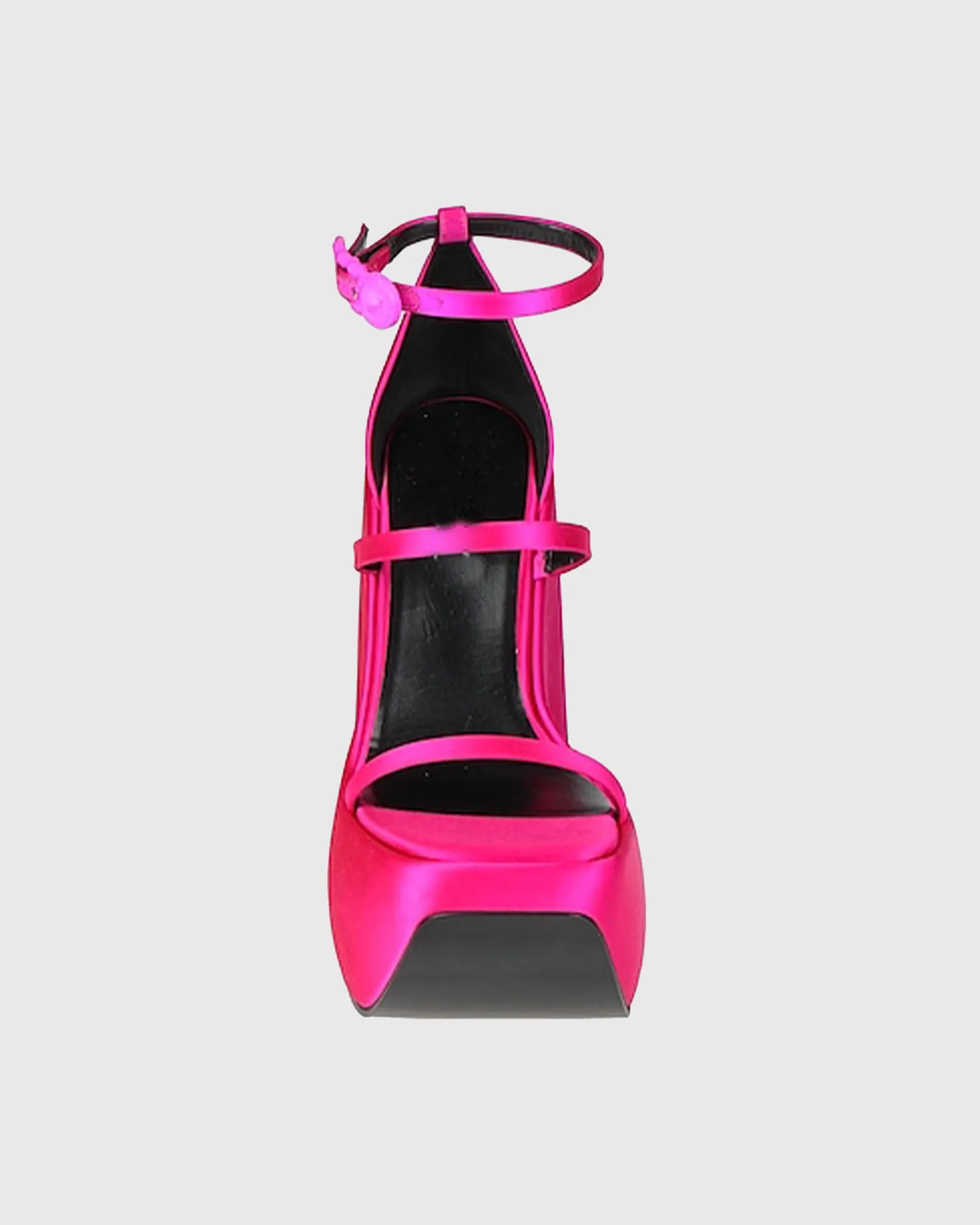 Annetta Satin Strap Platform Sandals In Hot Pink