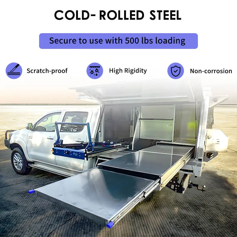 AOLISHENG 265lbs Camper Drawer Slides Side Mounted Heavy Duty Drawer Slides With Lock 1 Pair - D2053