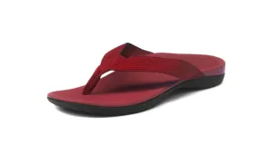 Axign Premium Orthotic Flip Flops with Arch Support – Wine Red (Womens)