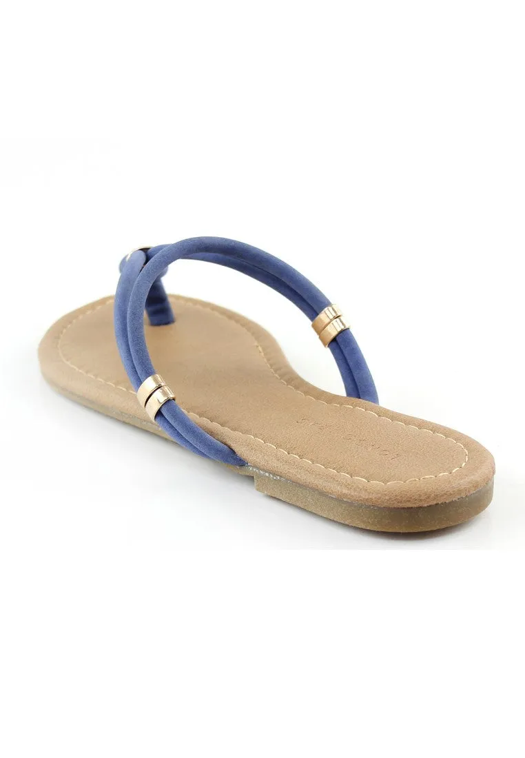 Blue Thong Flat Flip Ons