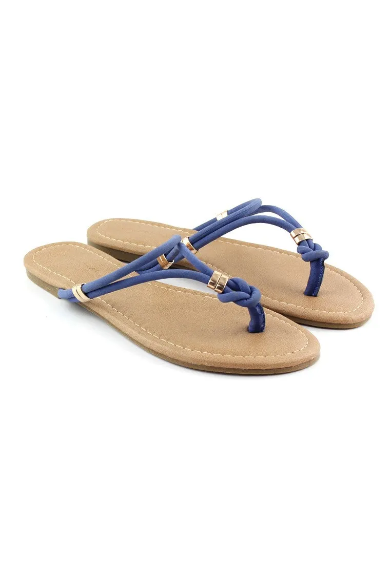 Blue Thong Flat Flip Ons