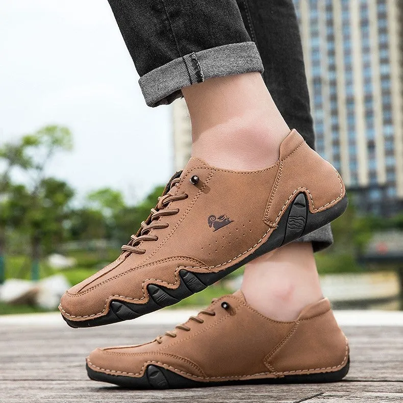 Bootara Men’s Octopus Low-Top Lace-Up Hand-Sewn Leisure Boots