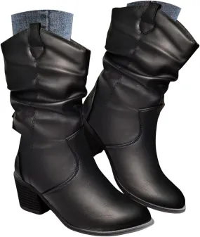 Cathalem Cowgirl Boots for Women, Cowboy Cowgirl Western Ankle Boots Low Chunky Heels Square Toe Fall Short Booties Shoes