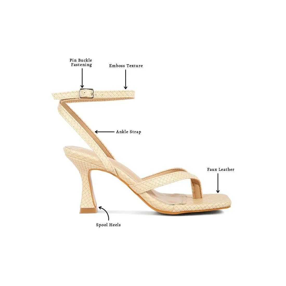 Celty Ankle Strap Spool Heel Sandals