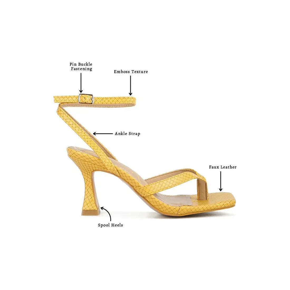 Celty Ankle Strap Spool Heel Sandals