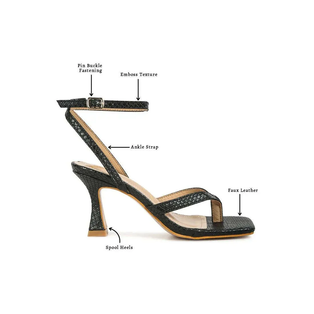 Celty Ankle Strap Spool Heel Sandals
