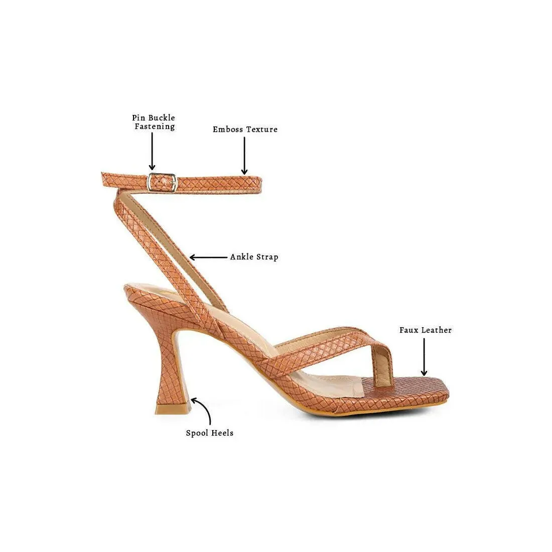 Celty Ankle Strap Spool Heel Sandals