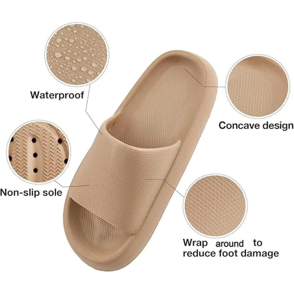 Comfy Cushioned Thick Sole Slides – All Day Support