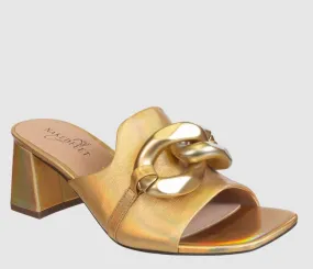 Coterie Slide on Heeled Sandal • Gold