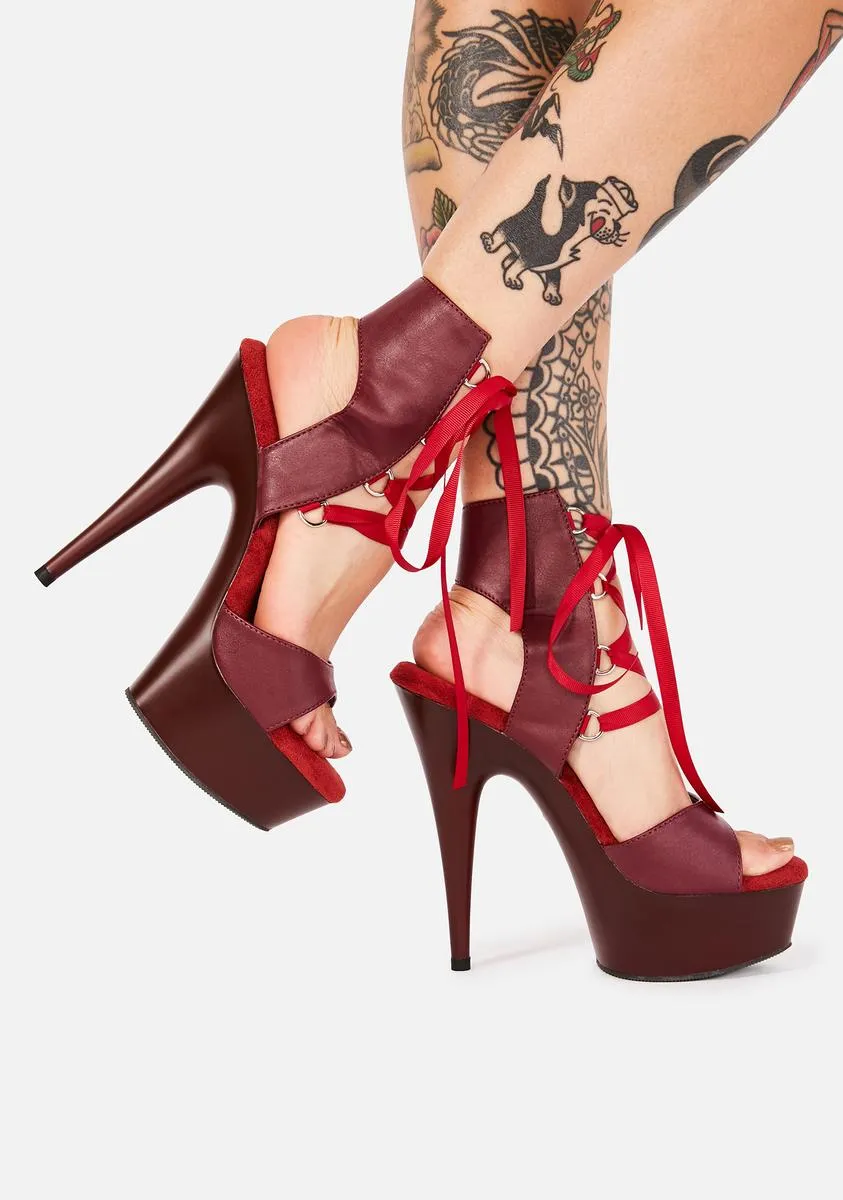 Crimson Risky Baby Platform Heels