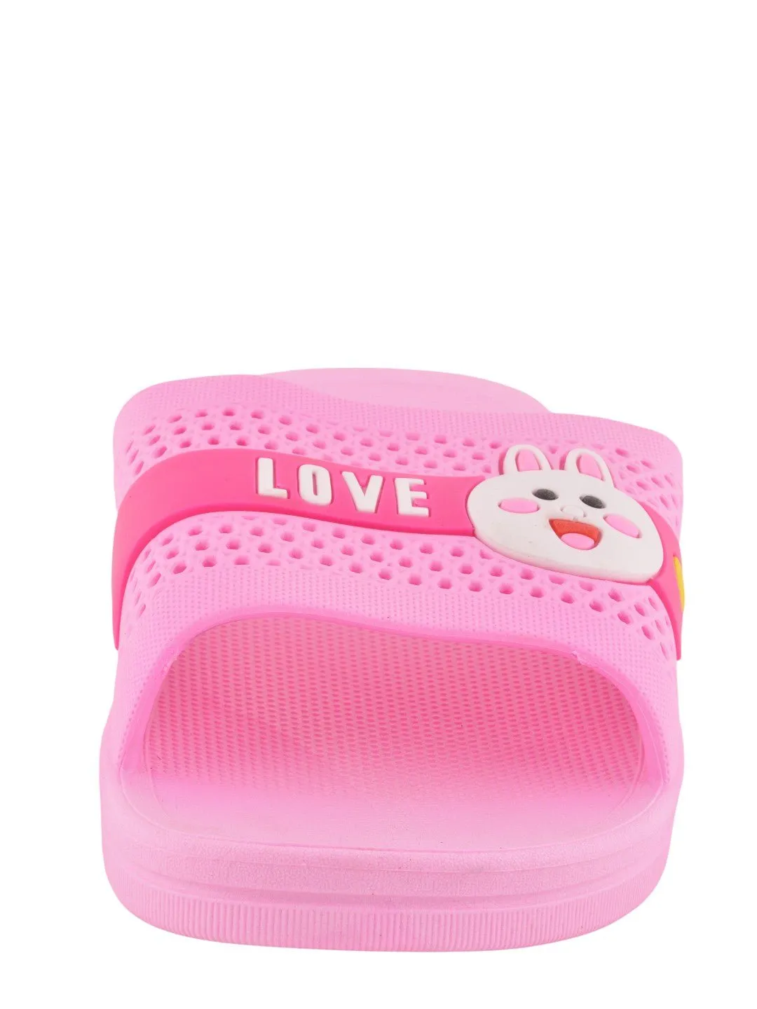 Cute Pink Bunny Design Slide with LOVE Strap for Girl's