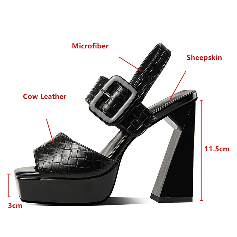 Funki Buys | Shoes | Women's Leather Platform Summer Sandal