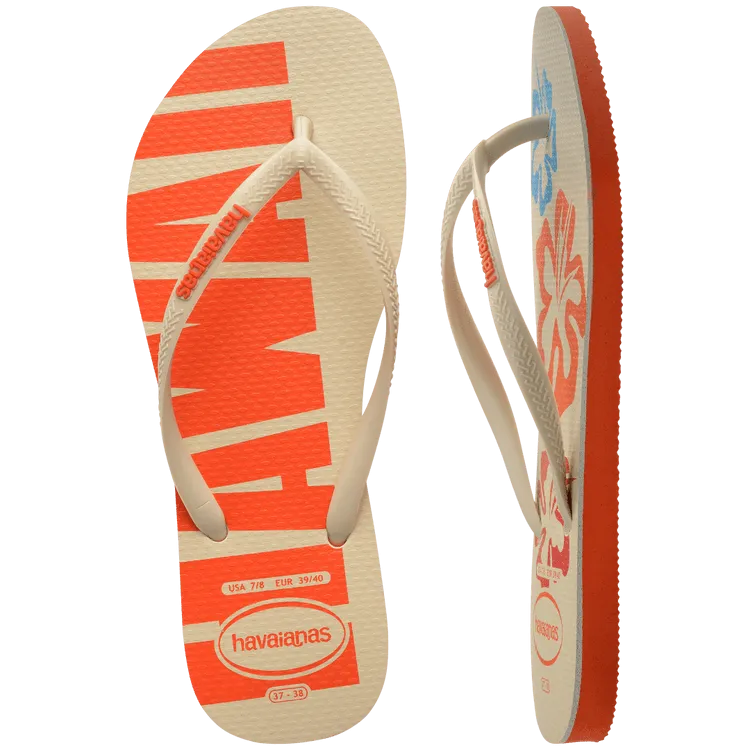 Havaianas Slim Postcard USA Flip Flops - Sunset Orange