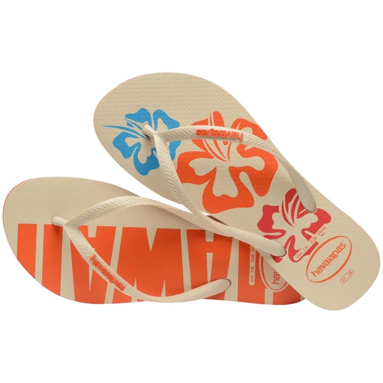 Havaianas Slim Postcard USA Flip Flops - Sunset Orange