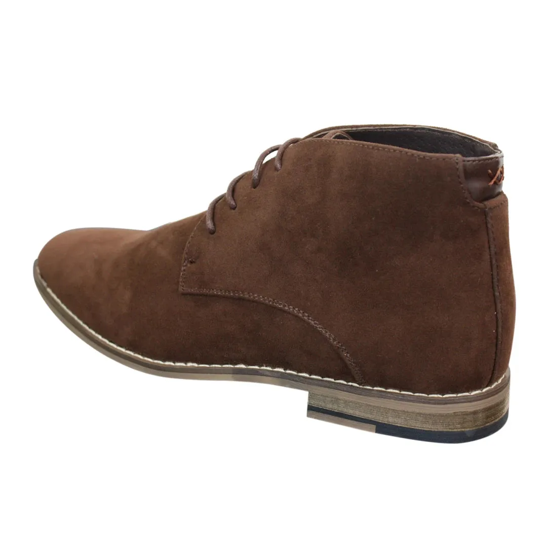 Mens Suede Ankle Boots Chelsea Laced Real Leather Lined Italian Design Smart Casual