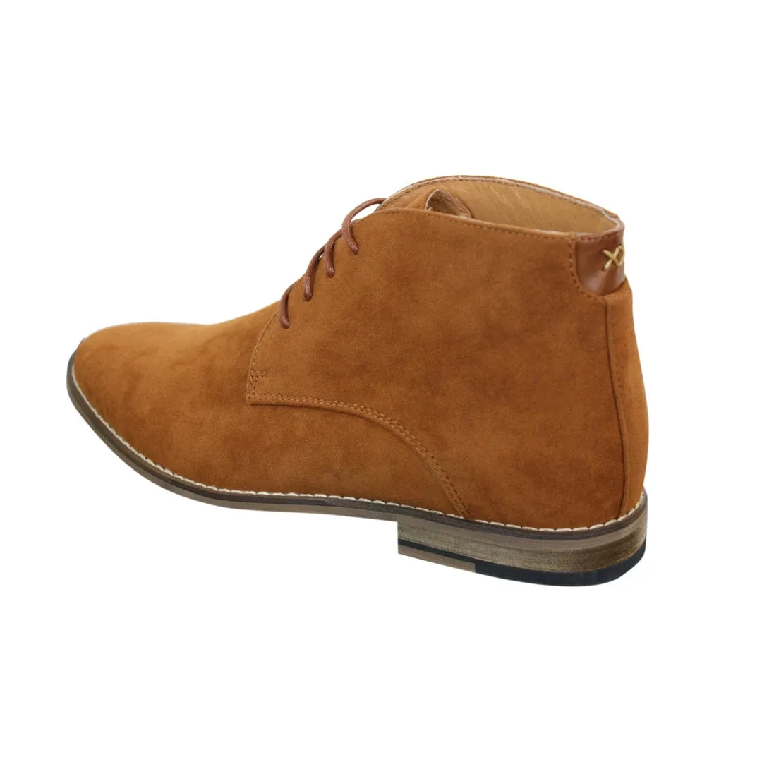 Mens Suede Ankle Boots Chelsea Laced Real Leather Lined Italian Design Smart Casual