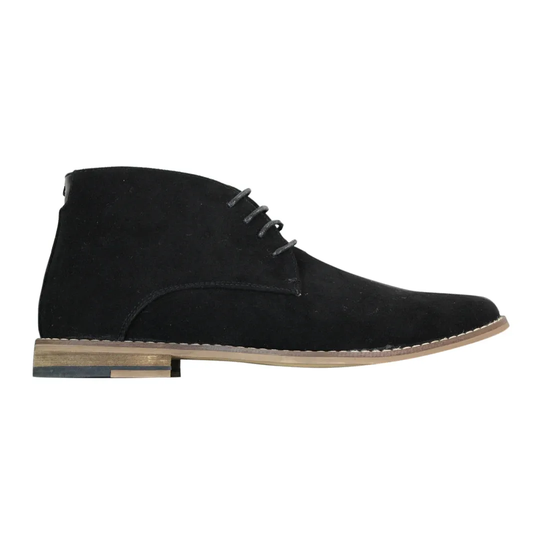 Mens Suede Ankle Boots Chelsea Laced Real Leather Lined Italian Design Smart Casual