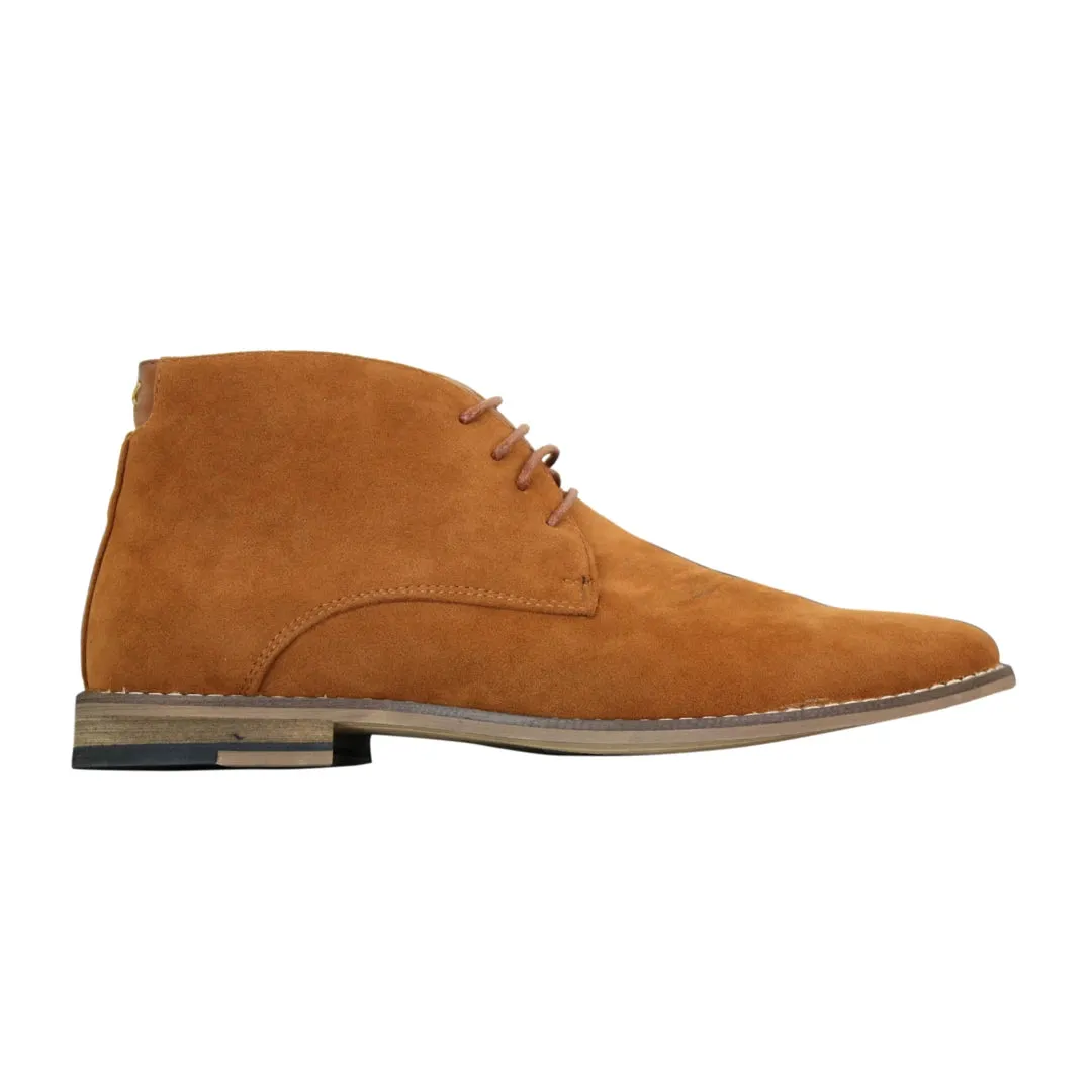 Mens Suede Ankle Boots Chelsea Laced Real Leather Lined Italian Design Smart Casual
