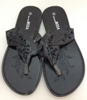 moda black flip flops Case of 24