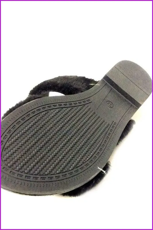 Pink Causal Fluffy Slides F454