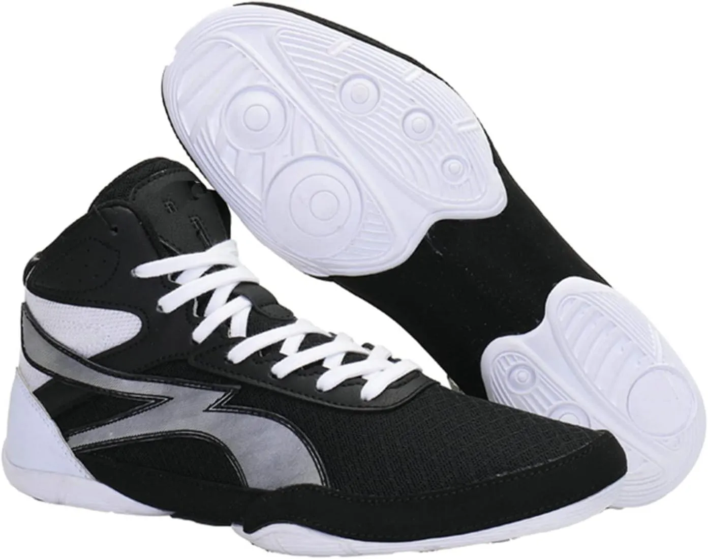 Professional Boxing Trainers Shoes Men's Boxing Shoes, Men Wrestling Shoes, Breathable Rubber Sole Boxing Boots,Black-6.5