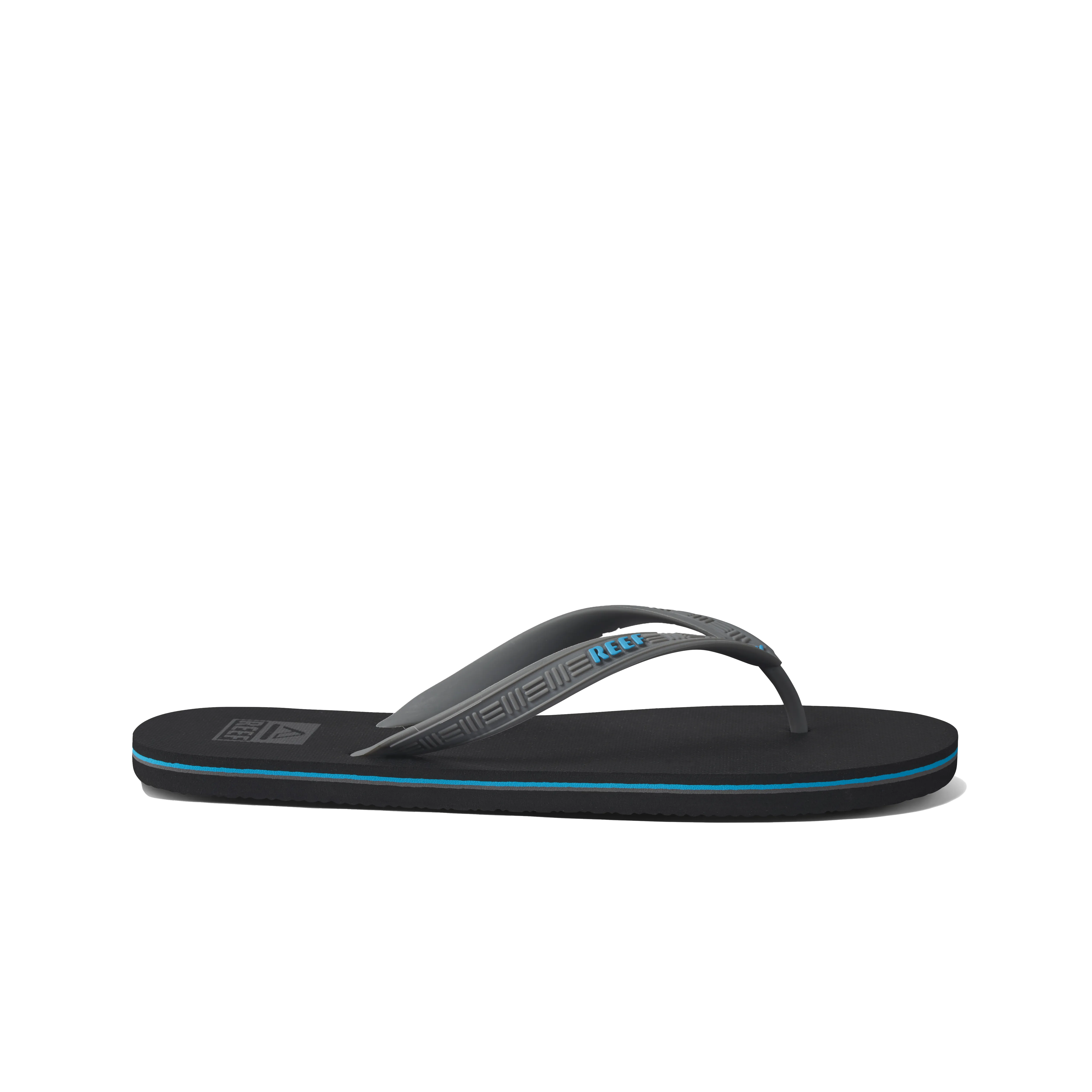 Seaside Flip Flops in Grey, Aqua & Black