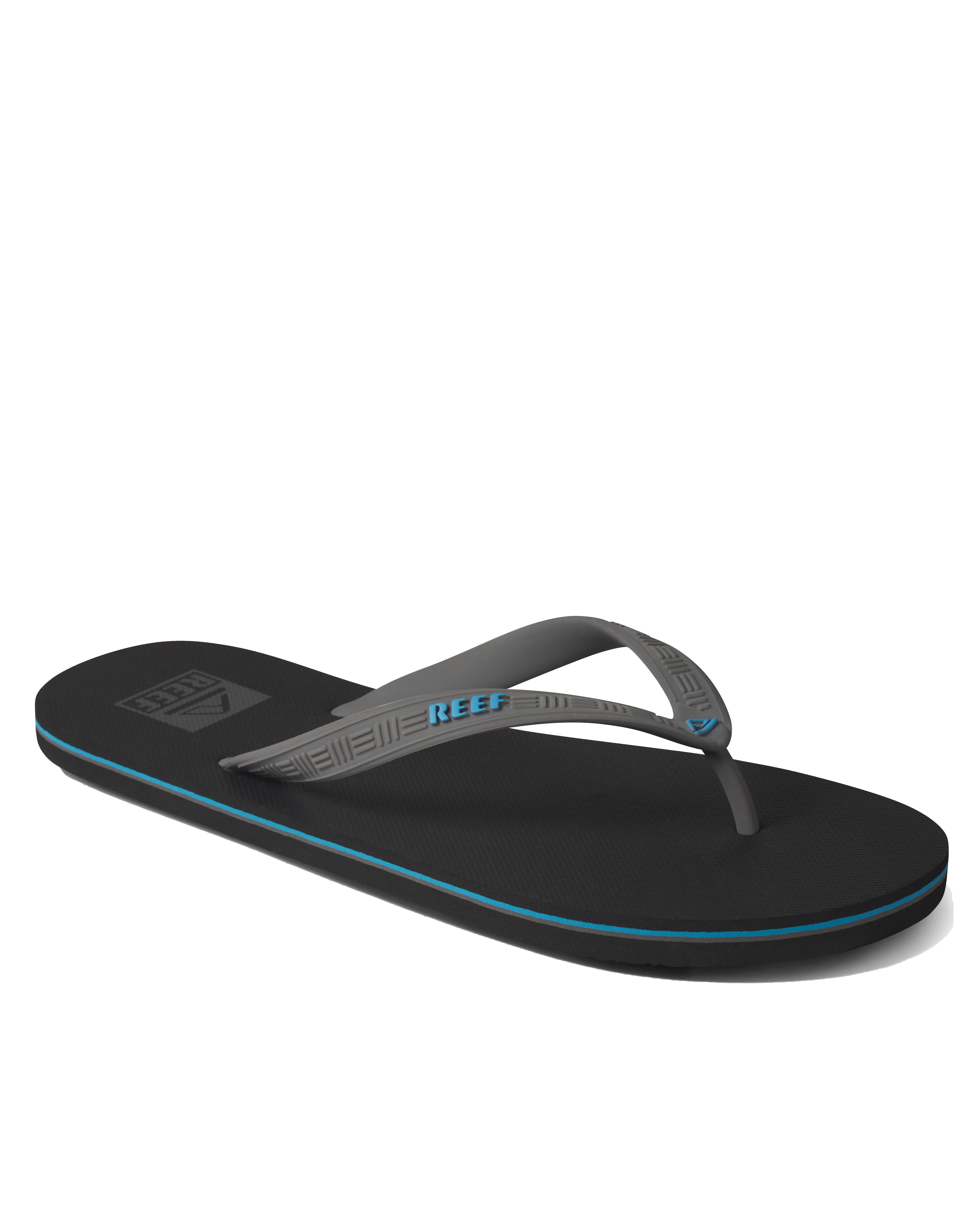 Seaside Flip Flops in Grey, Aqua & Black