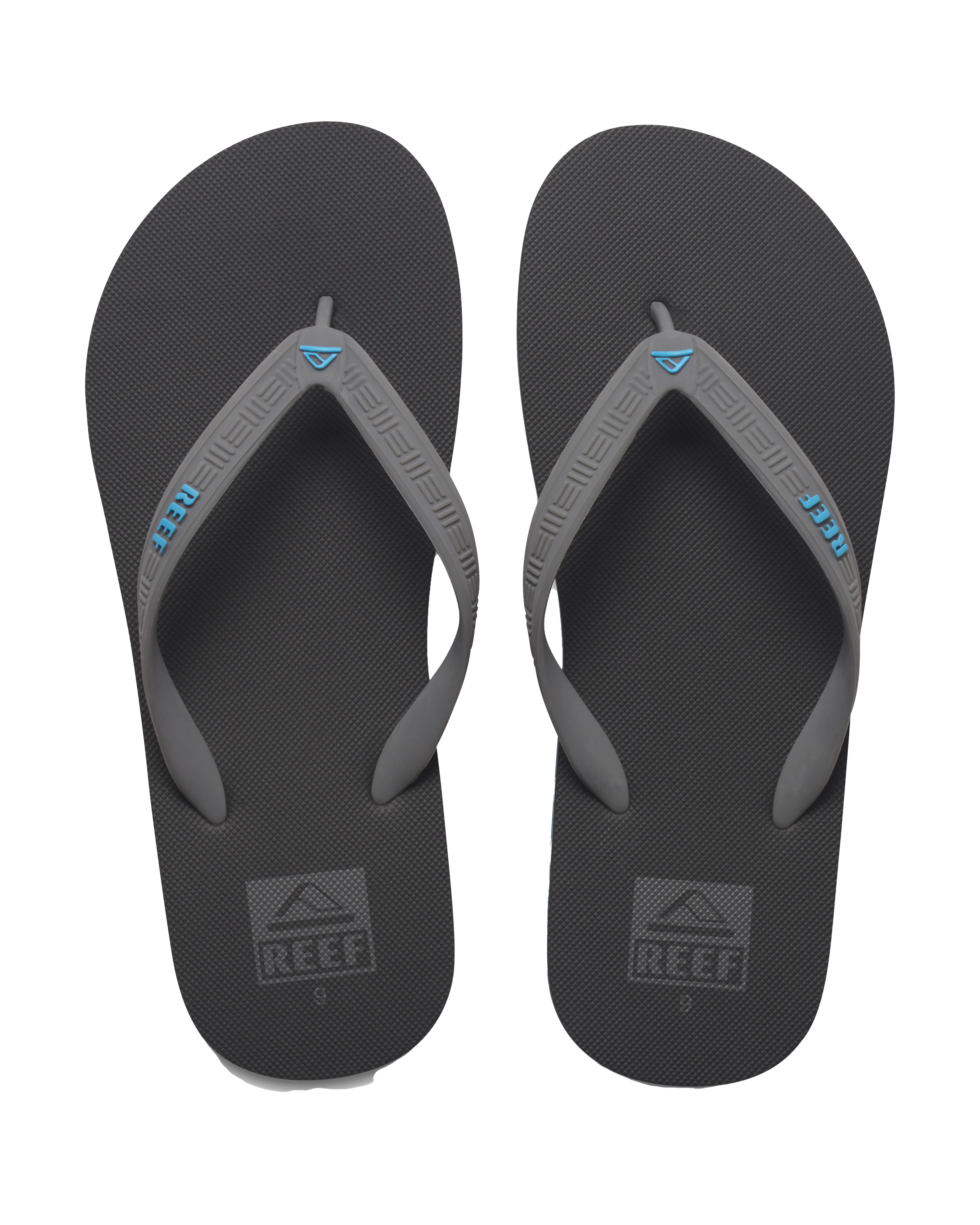 Seaside Flip Flops in Grey, Aqua & Black