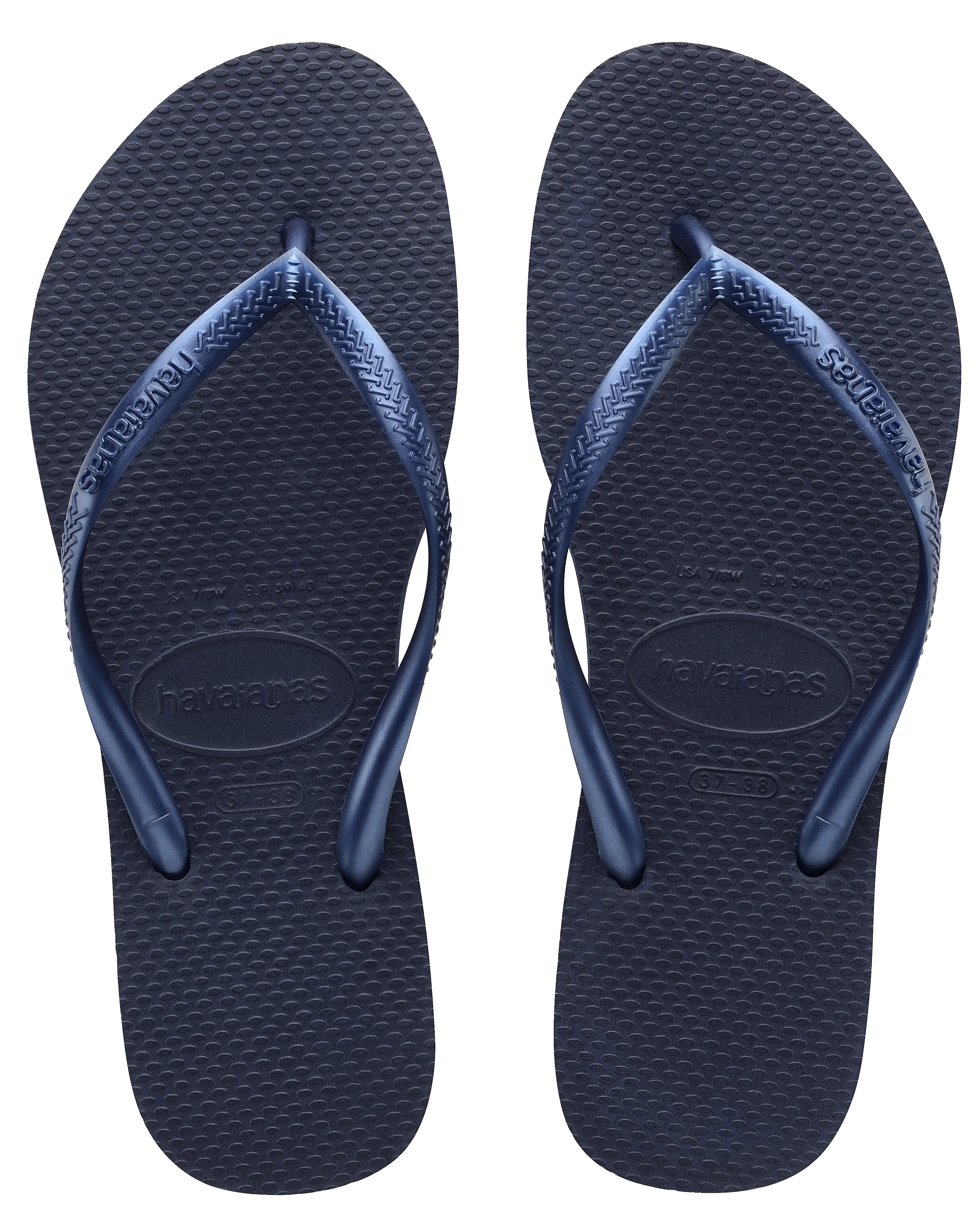 Slim Flip Flops in Navy Blue