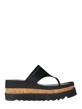 Sneak-Elyse Platform Thong Sandals (Black)