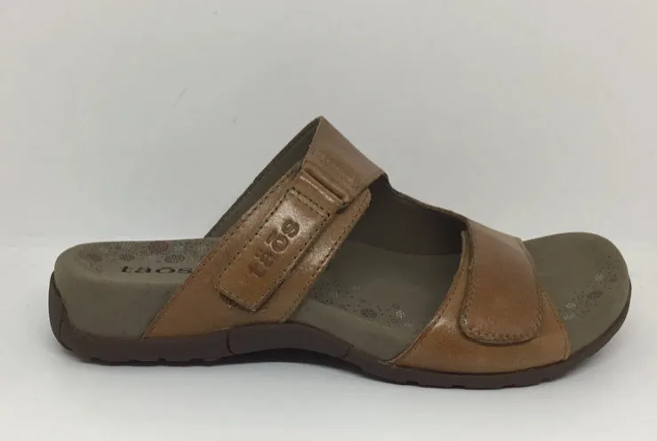 Taos Habana Leather Slide ~ Honey (SOLD OUT)  ~ Black size 6 and size 8 available