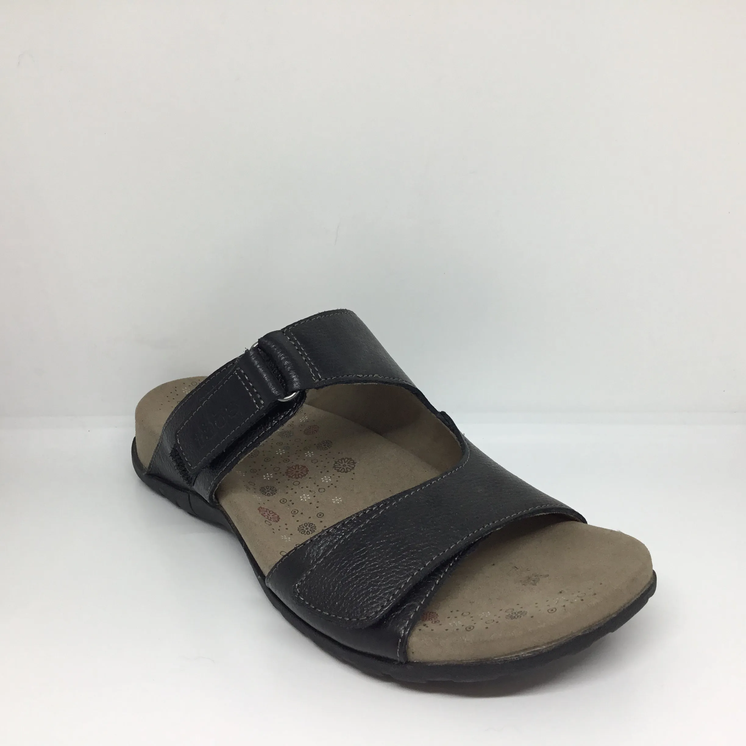 Taos Habana Leather Slide ~ Honey (SOLD OUT)  ~ Black size 6 and size 8 available