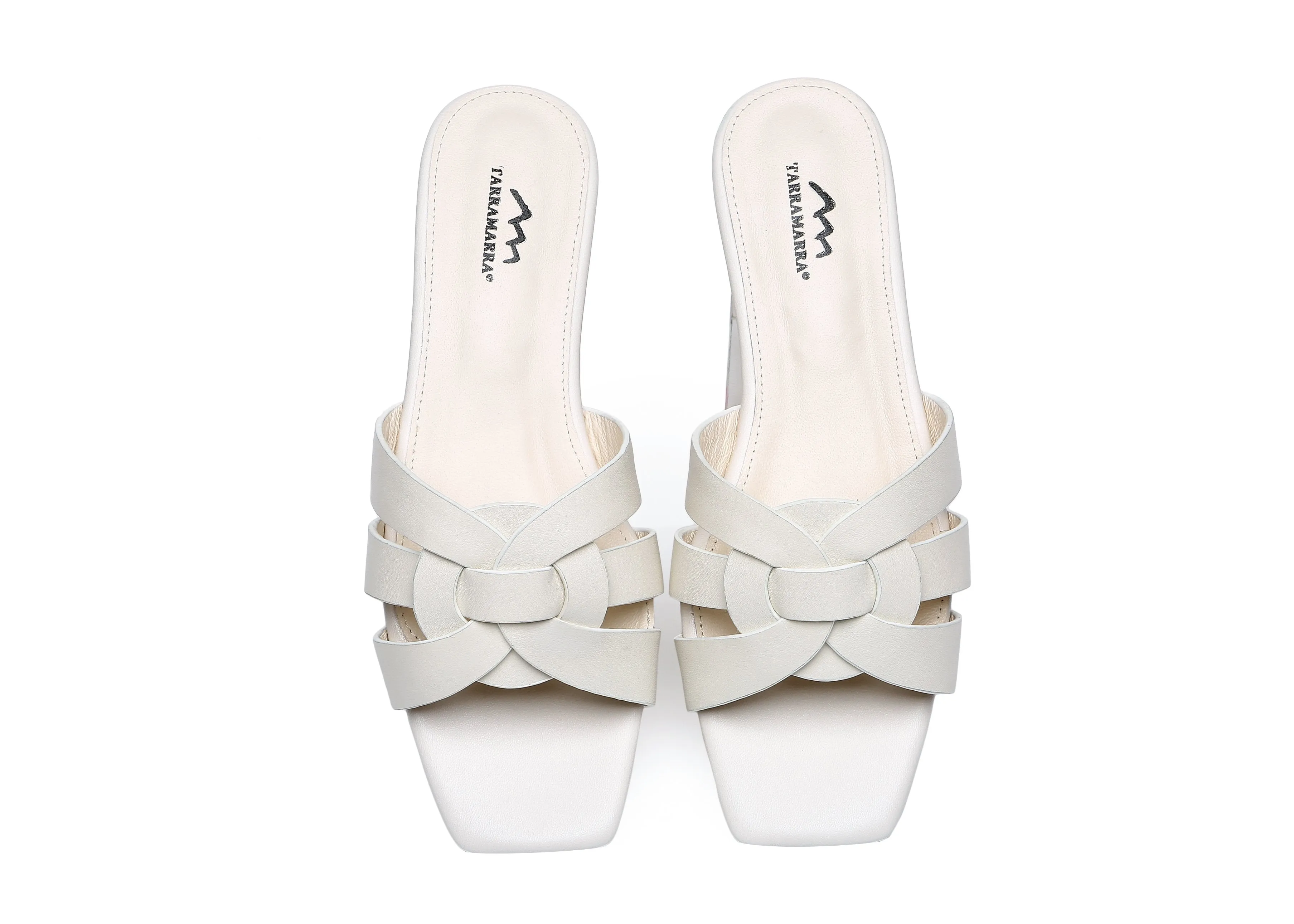 TARRAMARRA® Womens Jennifer Leather Woven Flats Slides