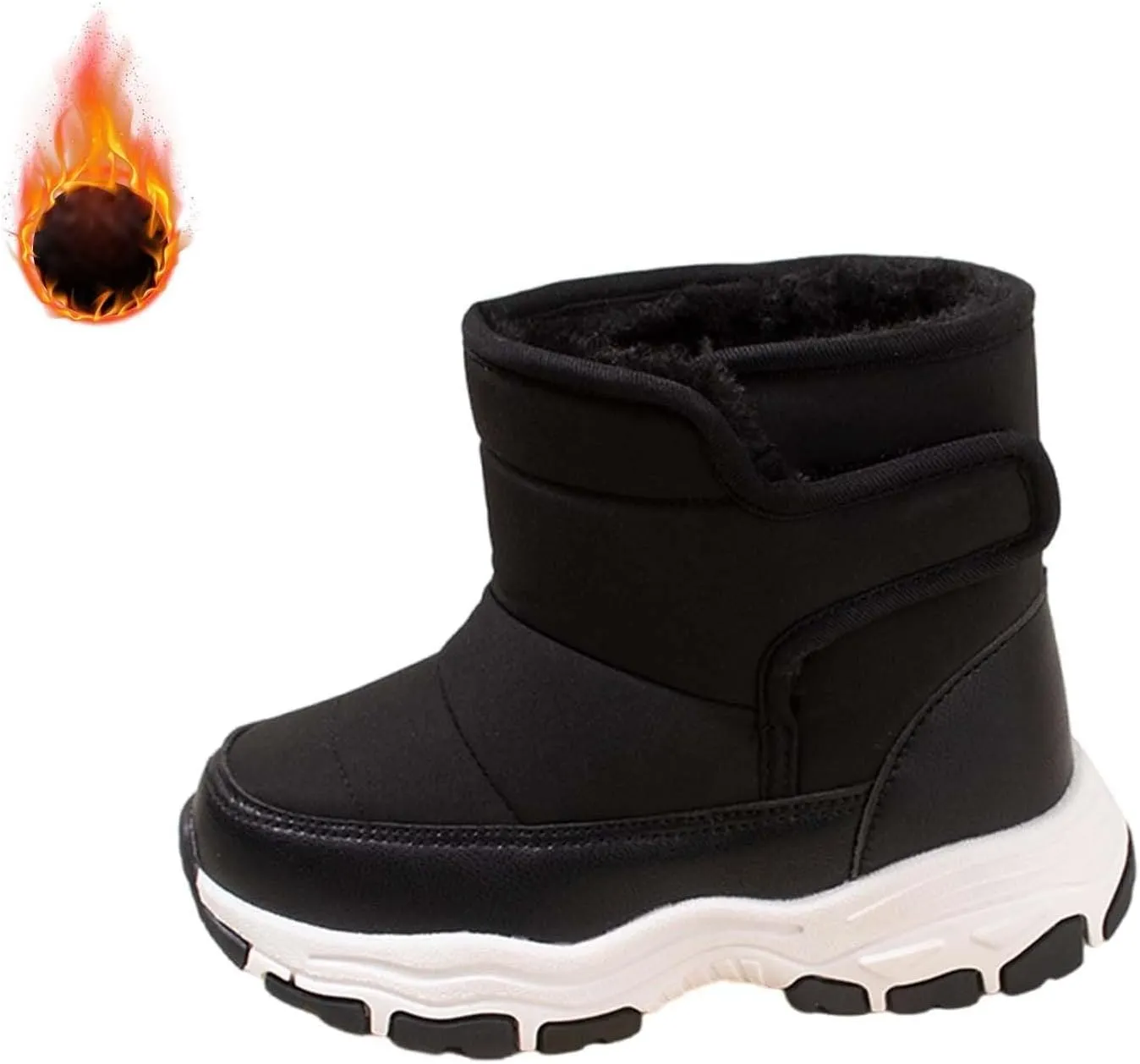 Toddler Fuzzy Snow Booties Open Toe Cotton Chunky Sole Shoes Outdoor Ski Boys Girls Kids Warm Comfy Sport Shoes