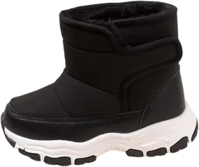 Toddler Fuzzy Snow Booties Open Toe Cotton Chunky Sole Shoes Outdoor Ski Boys Girls Kids Warm Comfy Sport Shoes