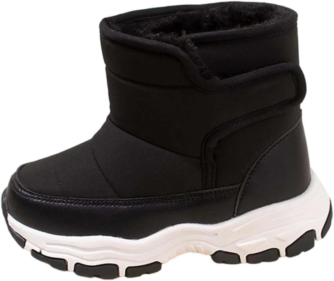 Toddler Fuzzy Snow Booties Open Toe Cotton Chunky Sole Shoes Outdoor Ski Boys Girls Kids Warm Comfy Sport Shoes