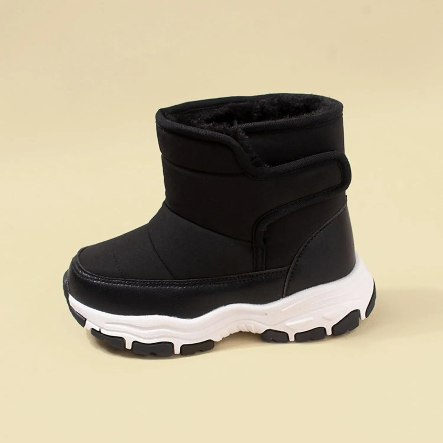 Toddler Fuzzy Snow Booties Open Toe Cotton Chunky Sole Shoes Outdoor Ski Boys Girls Kids Warm Comfy Sport Shoes