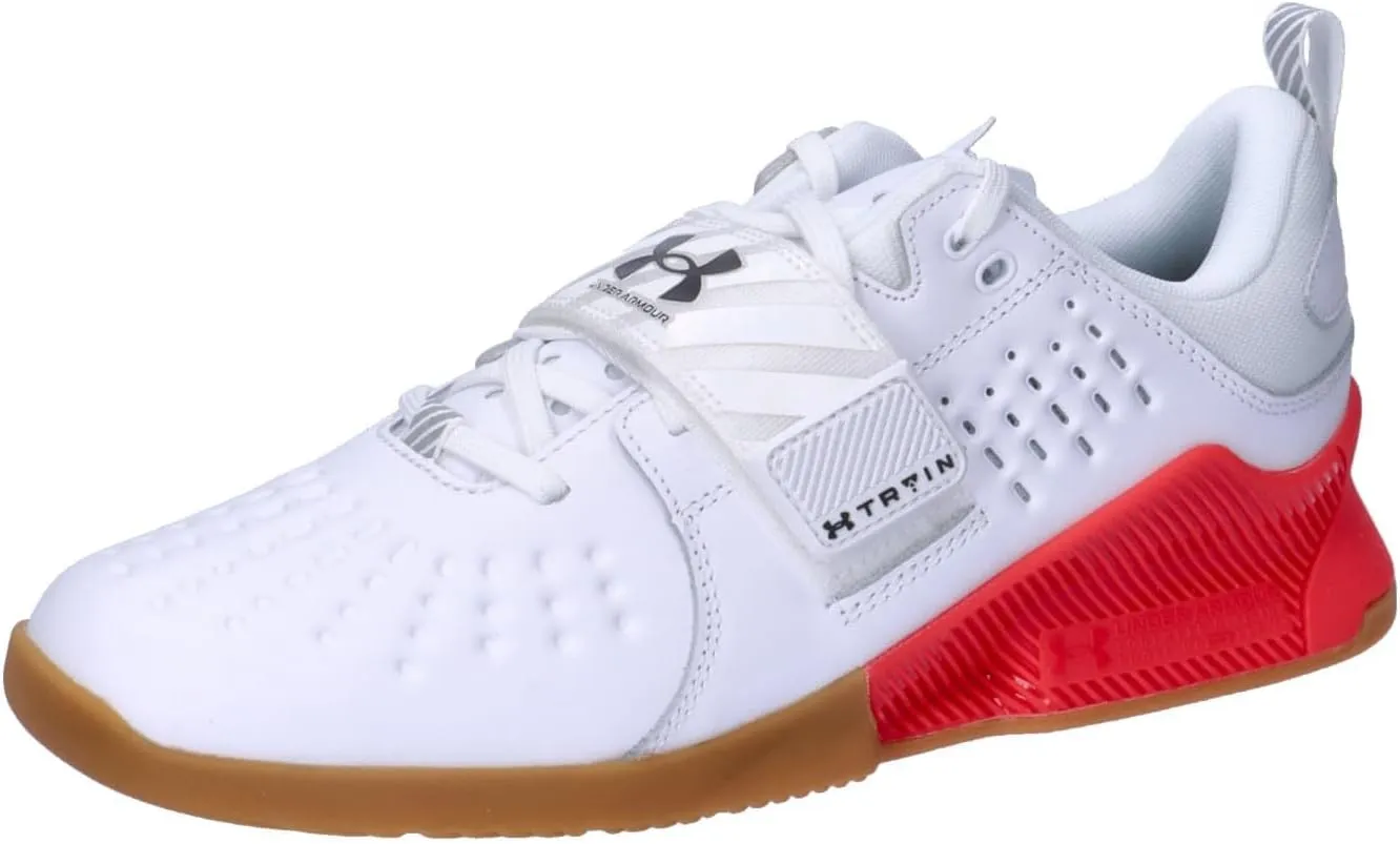 Under Armour Unisex UA Reign Lifter Training Shoes - TPU-Injected Heel Lift Support 9.5/11 White/Black
