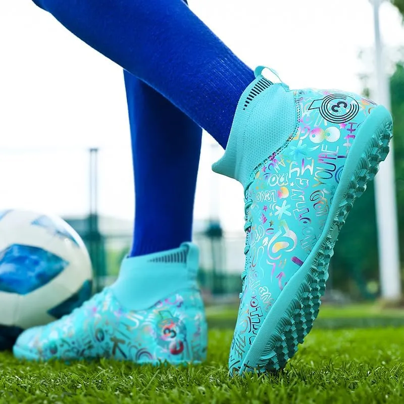 Unisex-Adult Soccer Cleats Lightweight Futsal Training Football Shoes Football Cleats High-top Indoor/Outdoor Training Soccer Shoes