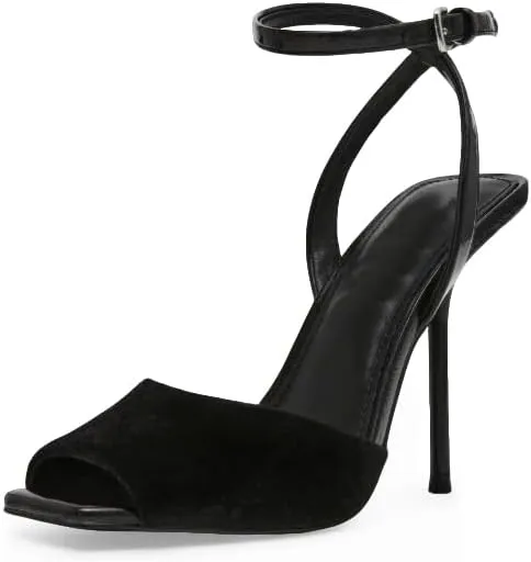 Vertundy Womens Peep Toe High Heels Square Toe Lace Up Stiletto High Heeled Sandals