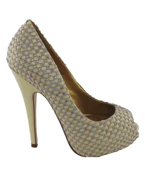 Vigo Nude Studded Peep-Toe Platform