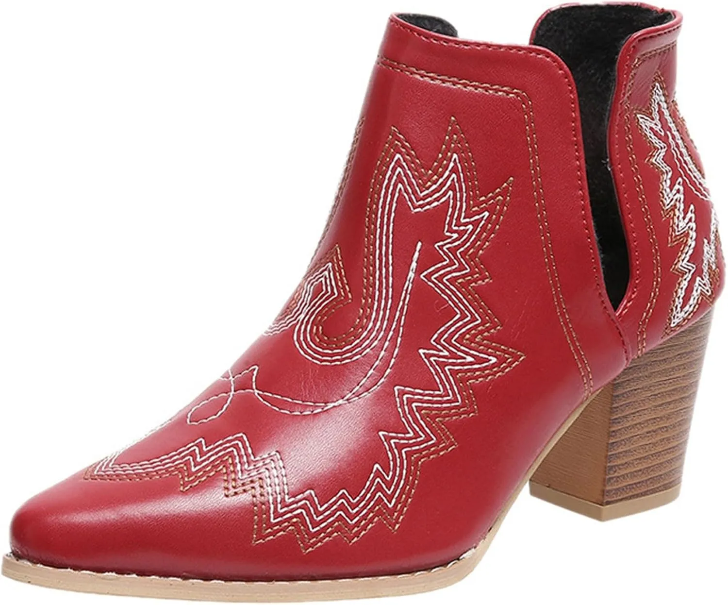 Western Cowgirl Boots for Women Ankle Boots Fashion Cowboy Boots Western Embroidered Pointed Toe Cowboy Ankle Boots