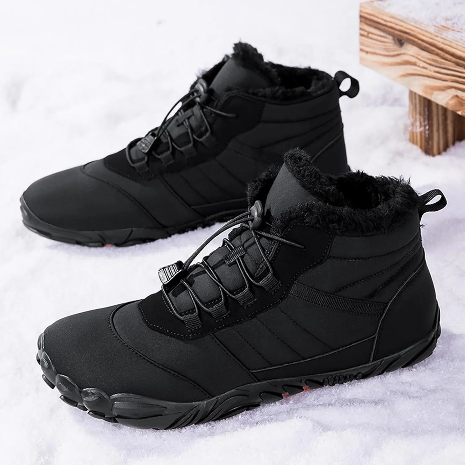 Winter Hiking Shoes Wide Toe Barefoot Shoes, Walking Hiking Boots for Women Men Trail Running Non-Slip
