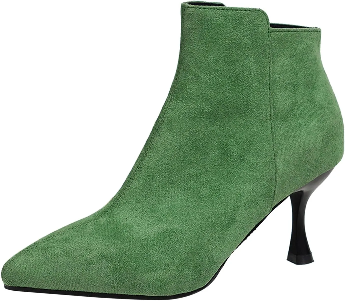 Womens Ankle Boots Womens Fall Boots Ladies Fashion Retro Suede Pointed Toe Side Zipper Slim Stiletto Heel Ankle Boot