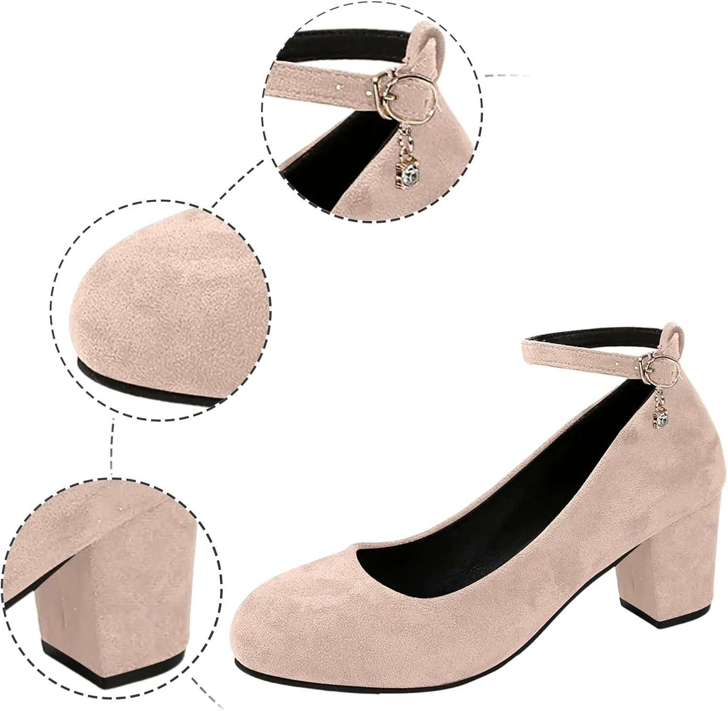 Women's Casual Shoes with Chunky Heel Perfect for Daily Slip On for Comfortable Fit Shoes Elegant Casual Walking