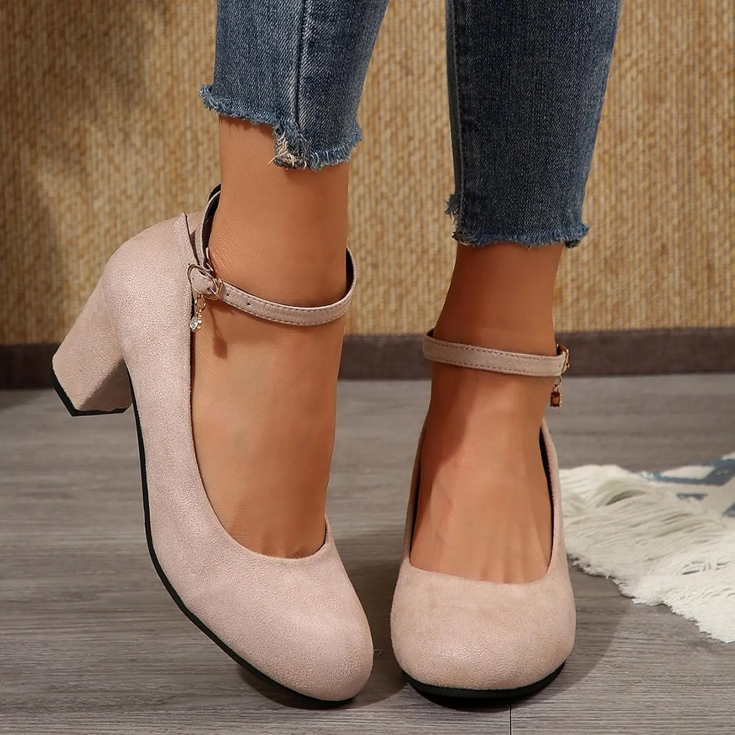 Women's Casual Shoes with Chunky Heel Perfect for Daily Slip On for Comfortable Fit Shoes Elegant Casual Walking