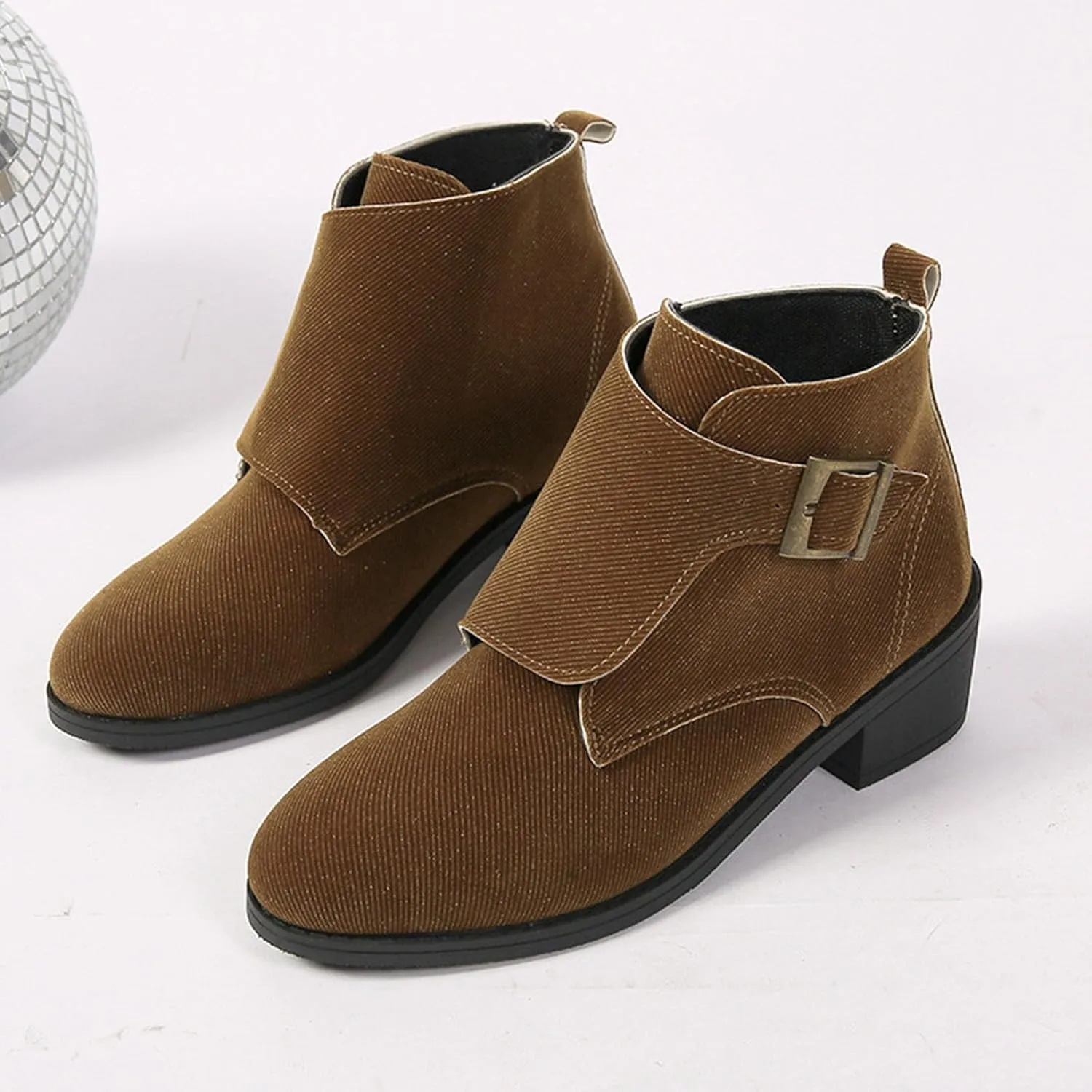 Women's Chunky Block Boots heels Side Zipper BootsKnee High Boots Casual Shoes Combat Chukka Side Zipper Rain Boots Cowboy